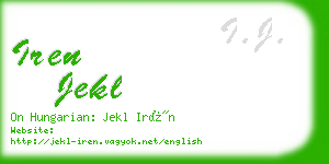 iren jekl business card